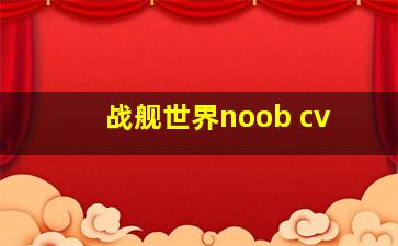 战舰世界noob cv